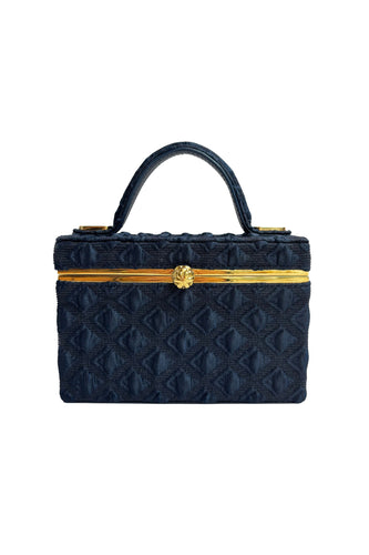 Ava Box Bag Navy Diamond Cloqué x Tyler Ellis