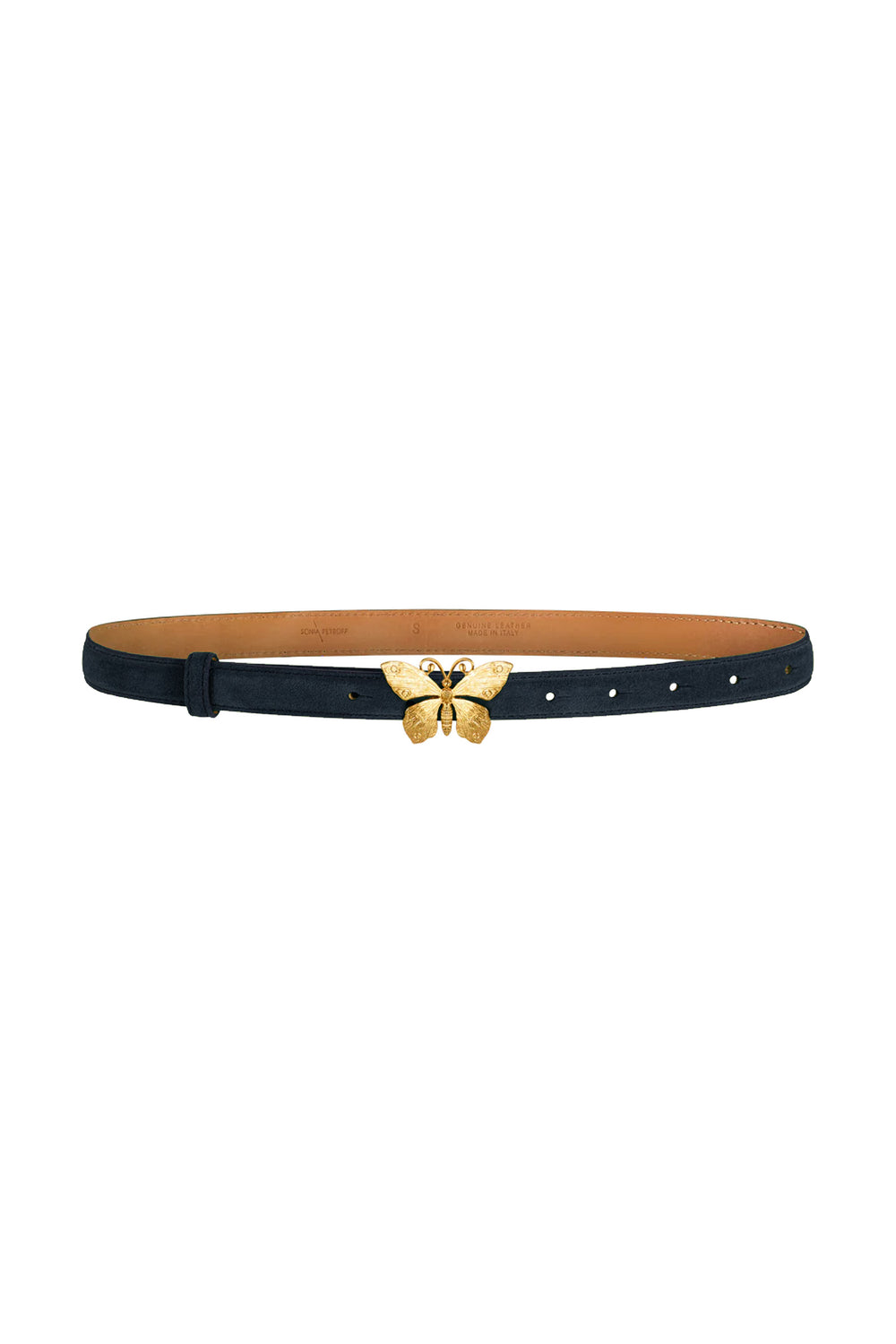 Load image into Gallery viewer, Butterfly Navy Suede Belt x Sonia Petroff