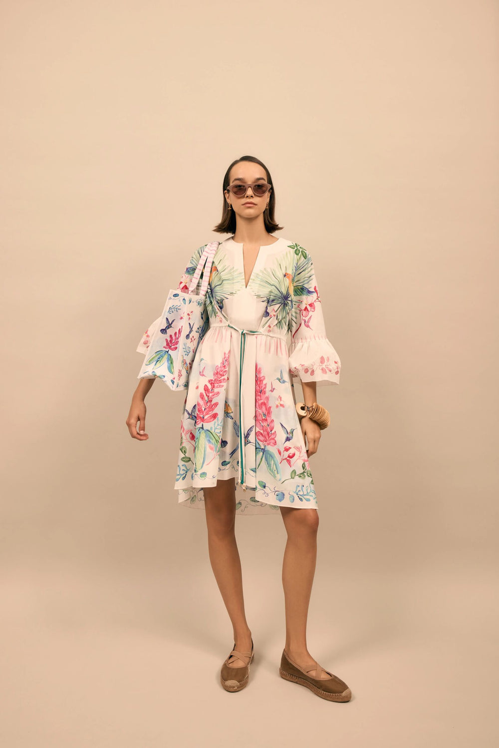 Load image into Gallery viewer, Tropical Caribbean Cotton Kaftan Dress x Susannah Garrod