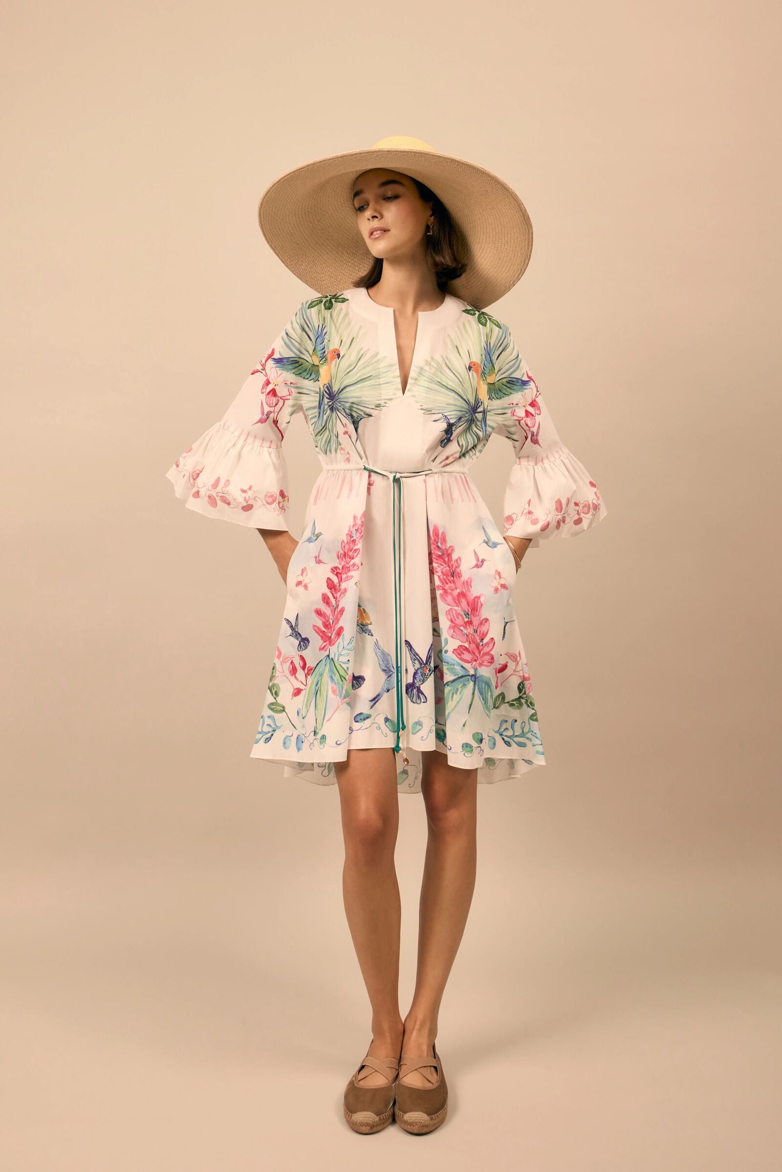 Tropical Caribbean Cotton Kaftan Dress x Susannah Garrod