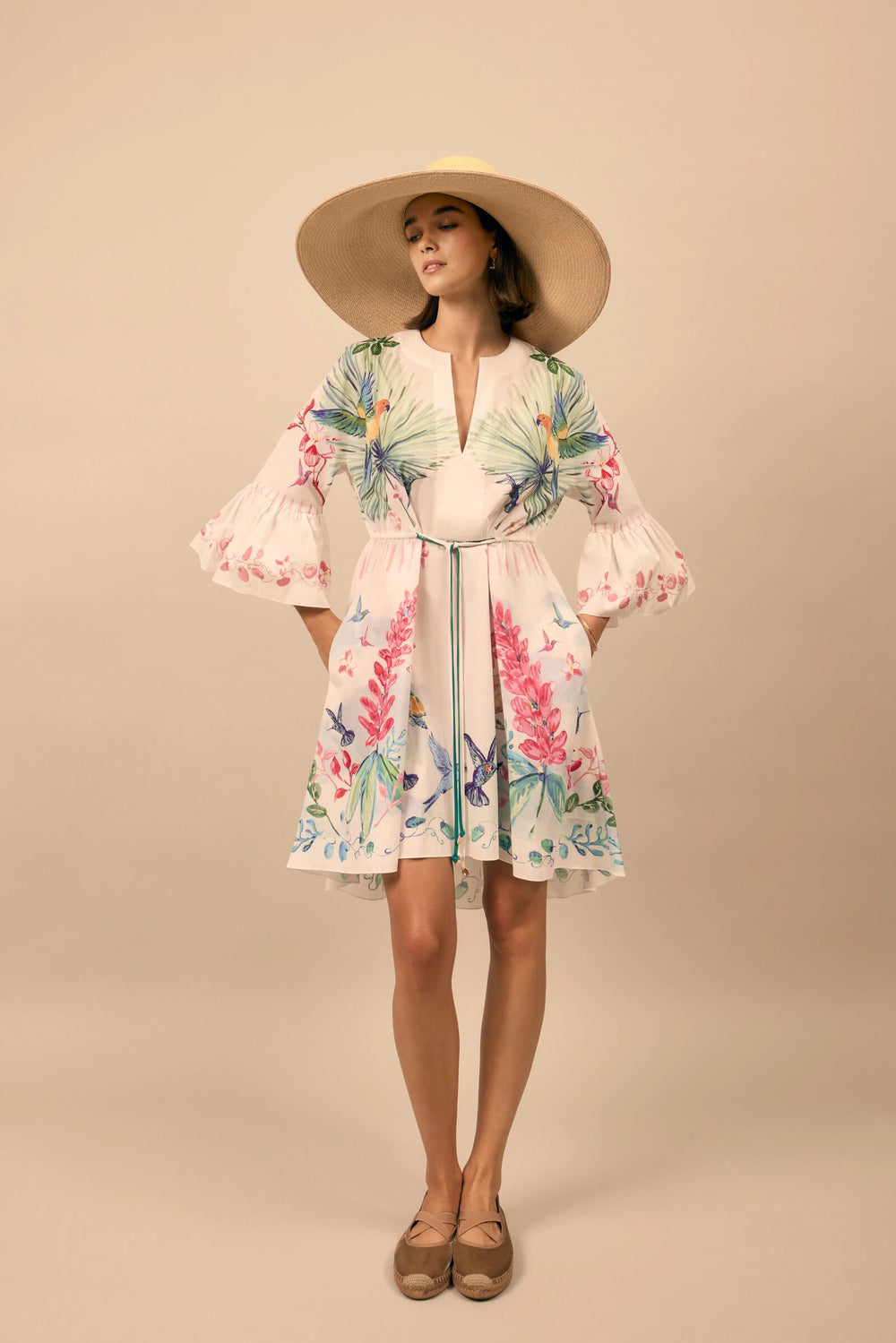 Load image into Gallery viewer, Tropical Caribbean Cotton Kaftan Dress x Susannah Garrod