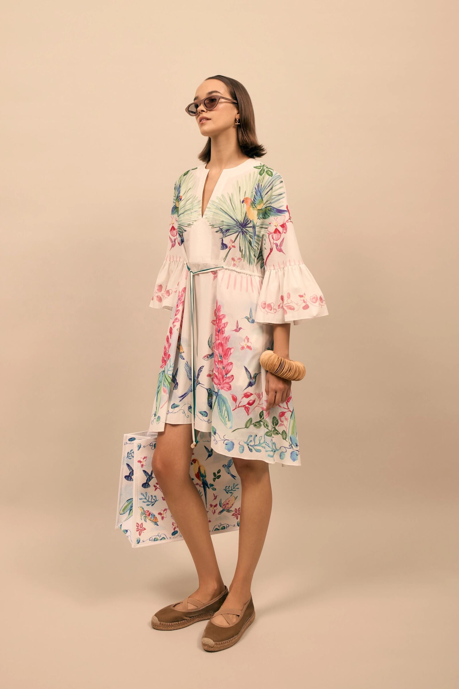Tropical Caribbean Cotton Kaftan Dress x Susannah Garrod