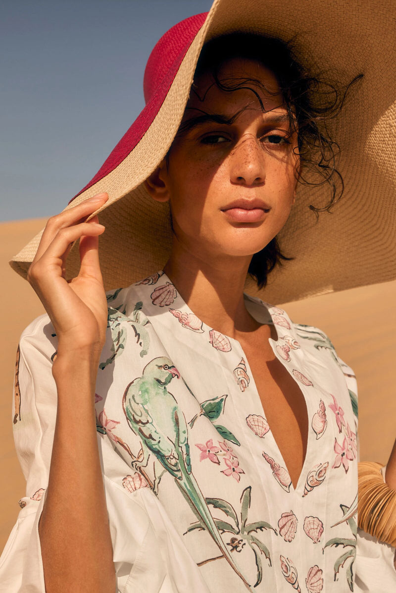 Load image into Gallery viewer, Barbados Cotton Kaftan Dress x Susannah Garrod
