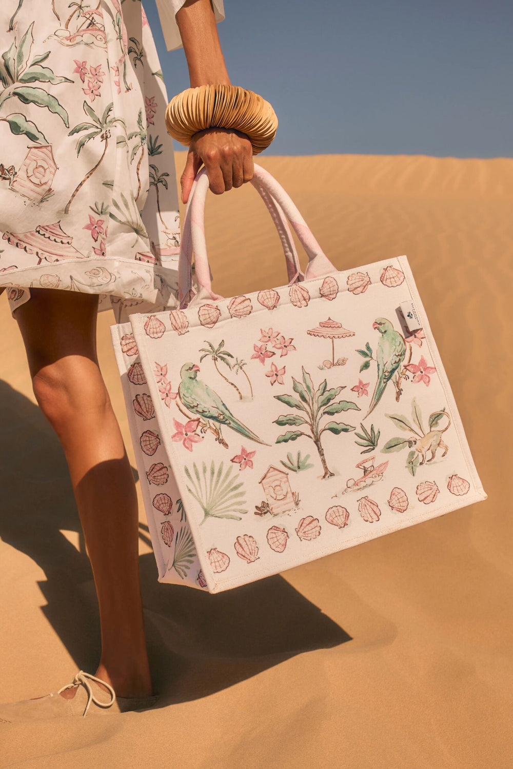 Load image into Gallery viewer, Cassie Embroidered Shirt Dress &amp; Bahamas Tote Set