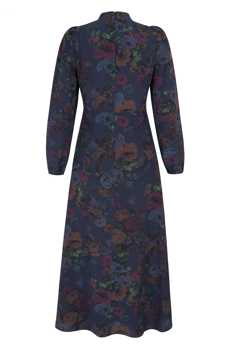 Load image into Gallery viewer, Baroque Silk Tea Dress Château Wallpaper