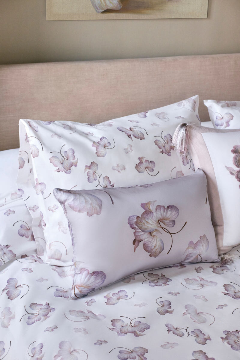 Load image into Gallery viewer, Slim Rectangular Throw Pillow Covers Silk Twill Hydrangea Leaves Taupe x MarieLuise Bantel
