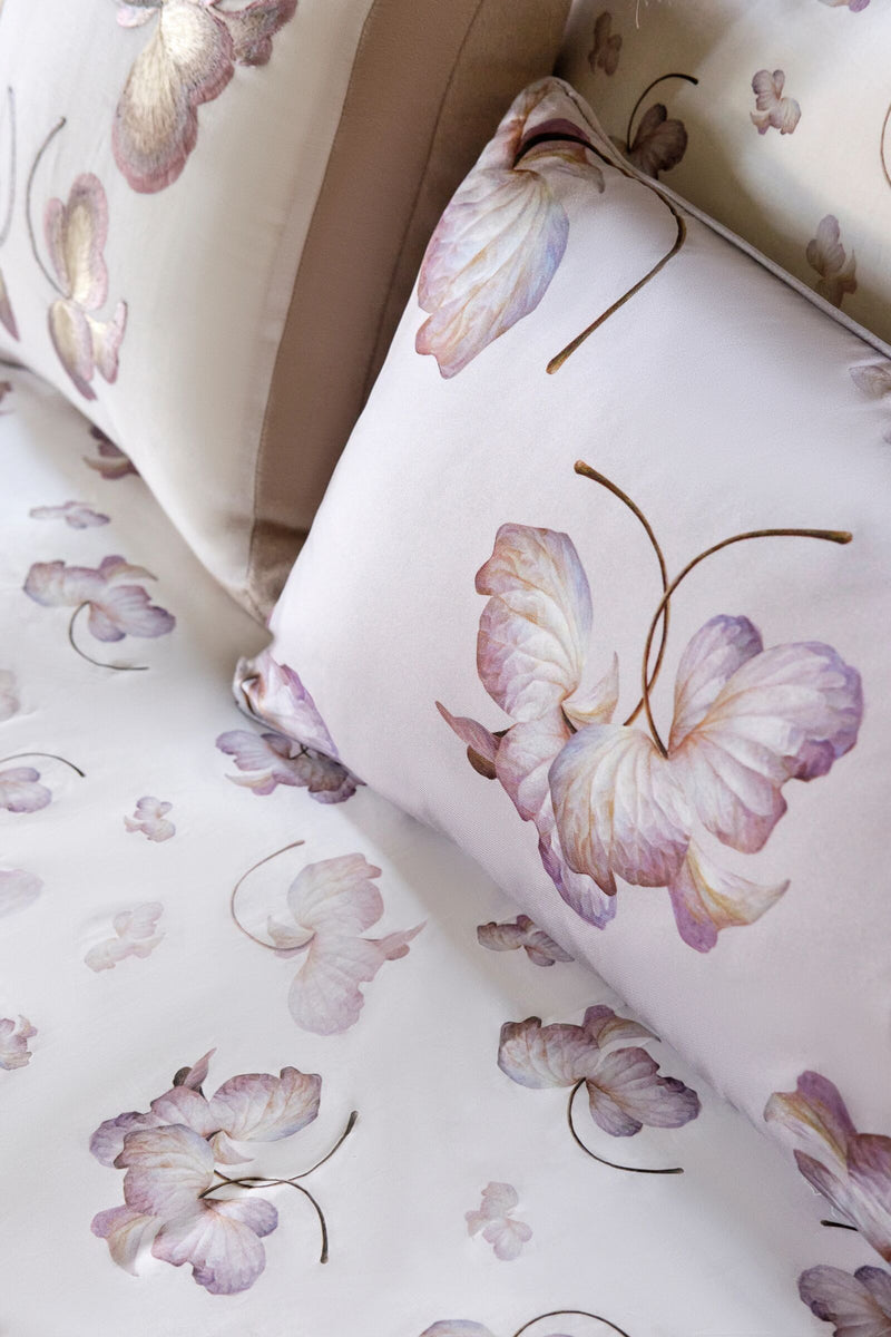 Load image into Gallery viewer, Slim Rectangular Throw Pillow Covers Silk Twill Hydrangea Leaves Taupe x MarieLuise Bantel