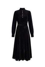Load image into Gallery viewer, Biarritz Dress Black Polka Dot Velvet - ARCHIVE SALE