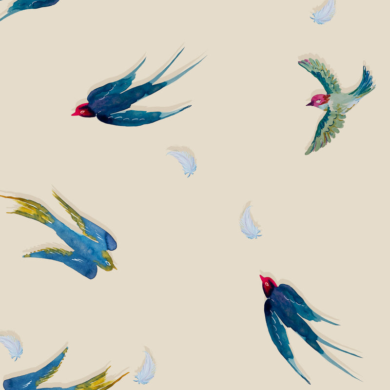 Load image into Gallery viewer, Swallows Crepe De Chine
