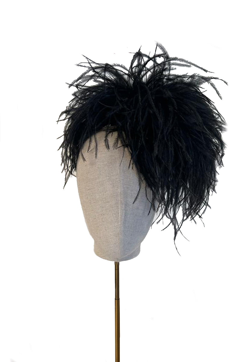 Puff Feather Head Piece Black