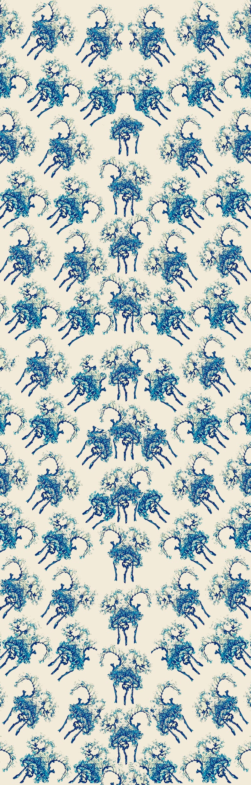 Load image into Gallery viewer, Blue Trees Toile De Jouy Crepe De Chine