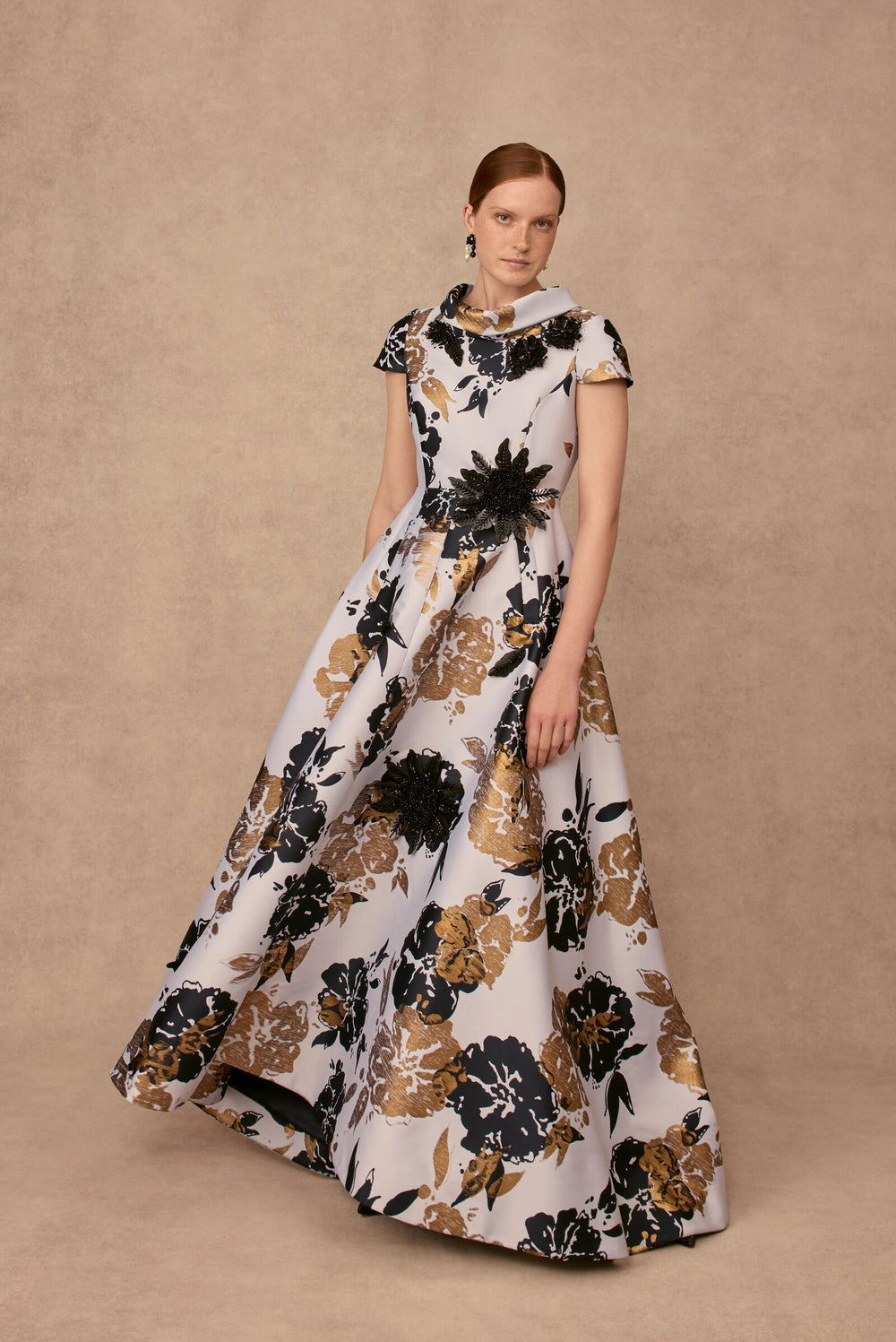 Load image into Gallery viewer, Blythe Gown Bold Floral Jacquard