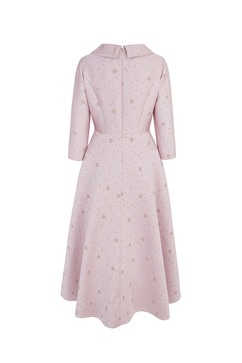 Load image into Gallery viewer, Blythe Midi Dress Pink Petal Jacquard