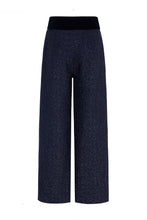 Load image into Gallery viewer, Brooklyn Wide Leg Trousers Metallic Tweed Navy