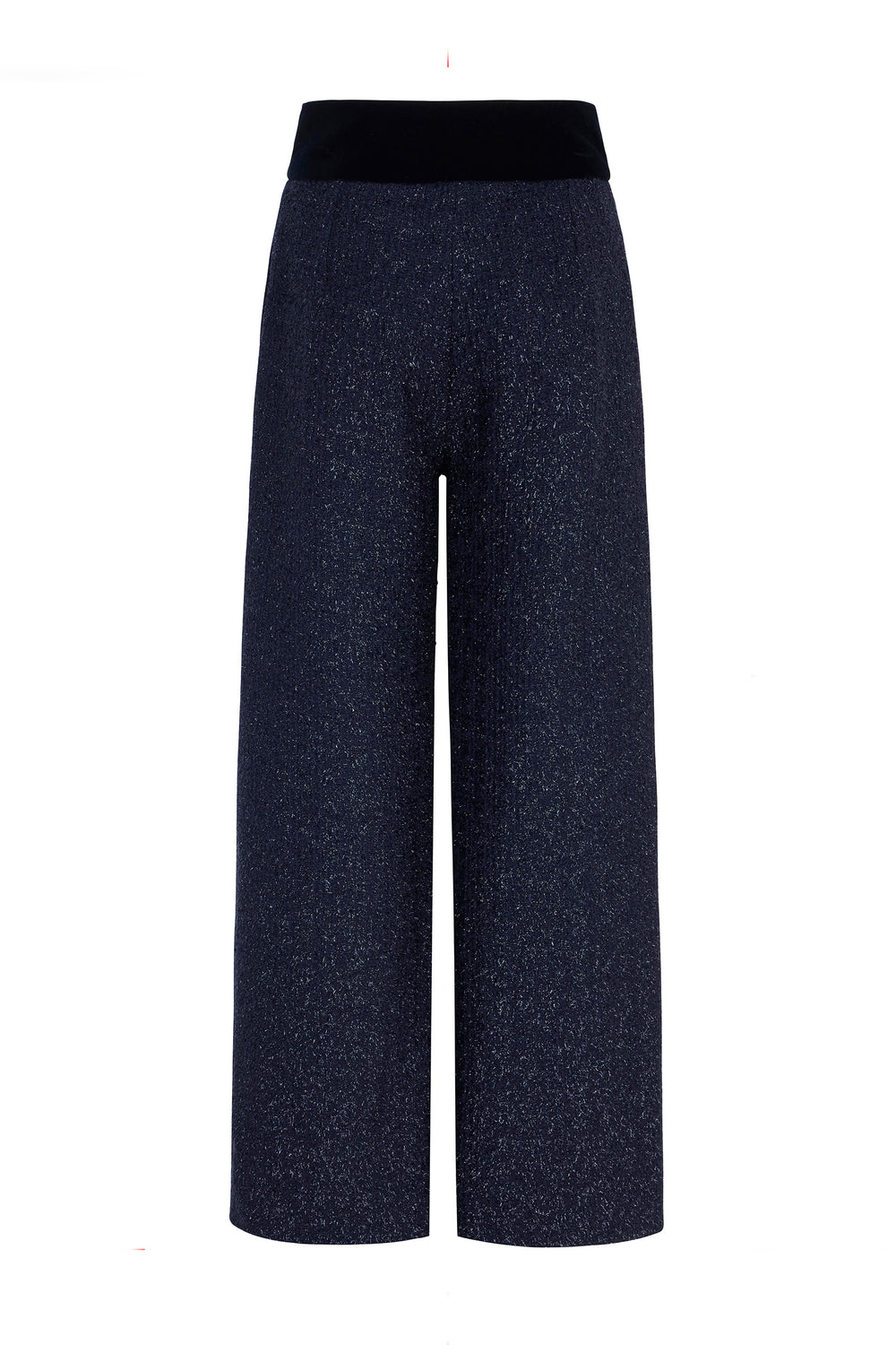 Load image into Gallery viewer, Brooklyn Wide Leg Trousers Metallic Tweed Navy