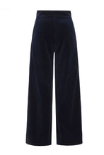 Load image into Gallery viewer, Brooklyn Wide Leg Trousers 26 Navy Velvet