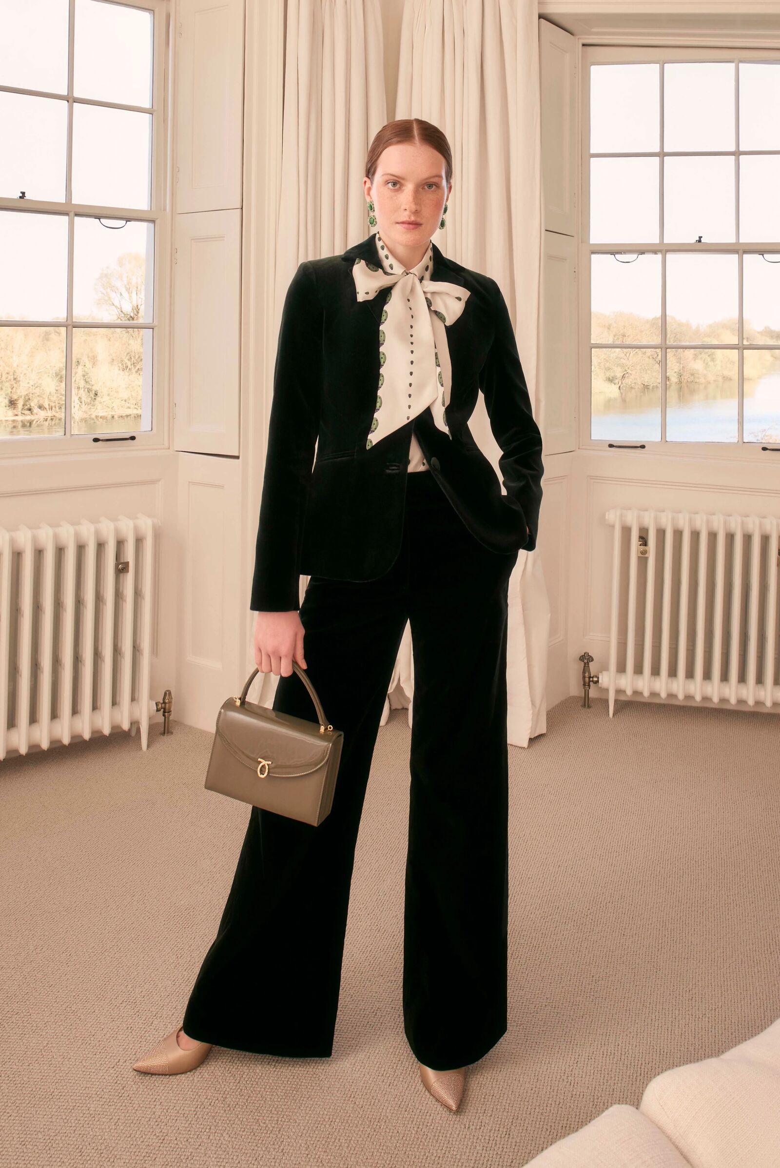 Brooklyn Olive Velvet Blazer | Luxury Women's Suiting | Suzannah