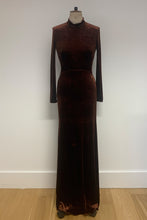 Load image into Gallery viewer, Hemera Gown Brown Velvet Jersey - ARCHIVE SALE
