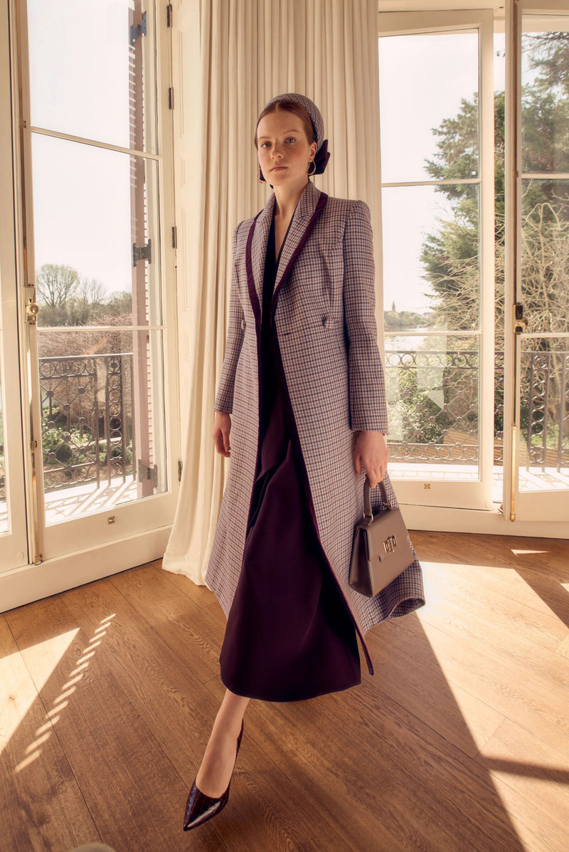 Load image into Gallery viewer, Carlisle Checked Houndstooth Tweed Coat
