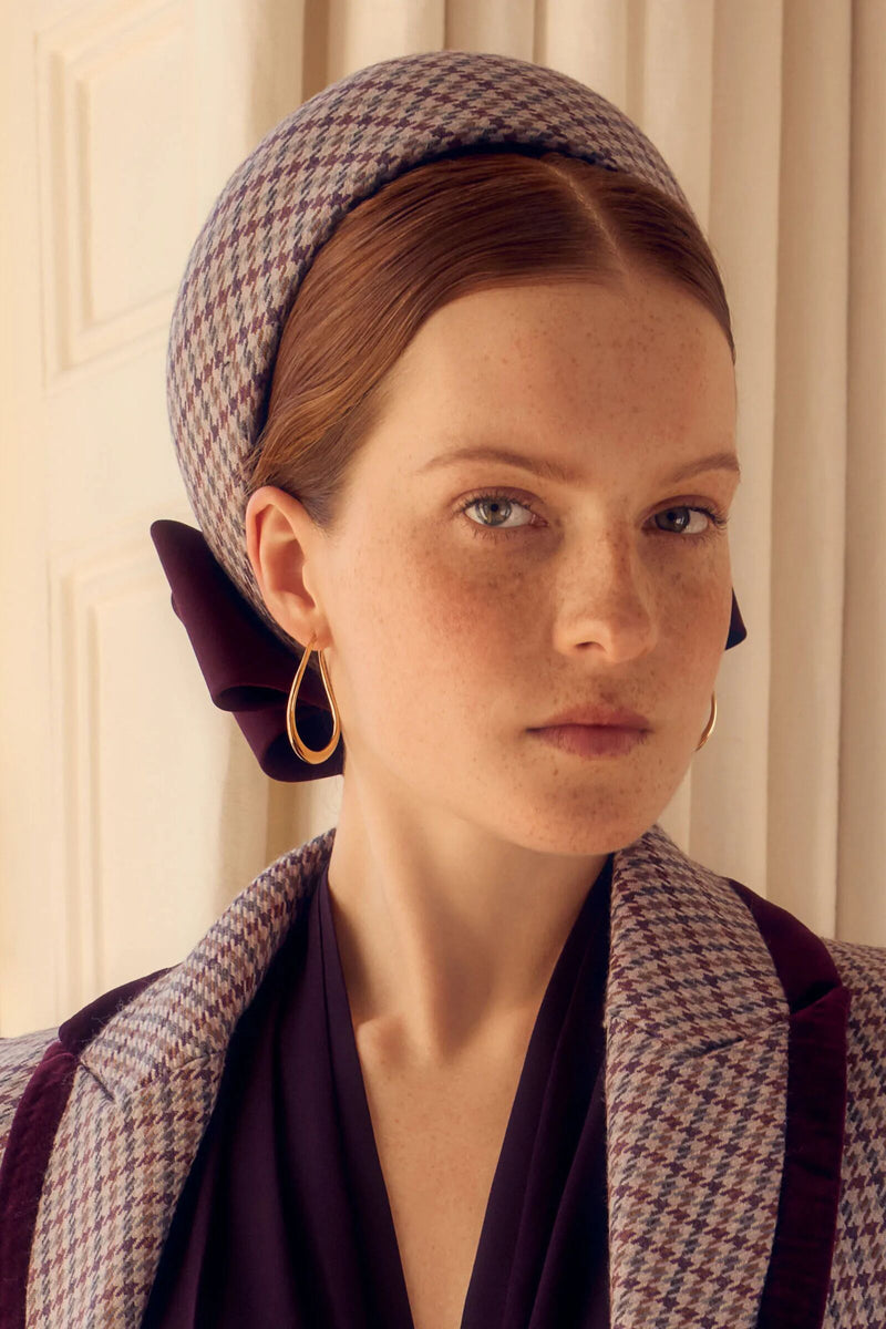 Load image into Gallery viewer, Houndstooth Tweed Checked Millinery Halo x Jane Taylor