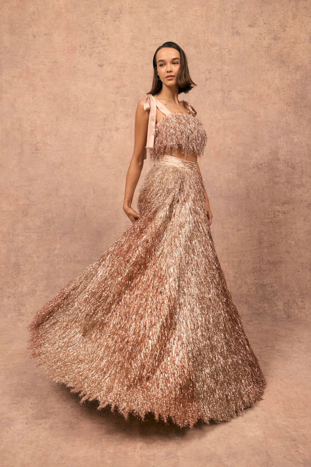 Load image into Gallery viewer, Carnegie Top and Skirt Lamé Tassels