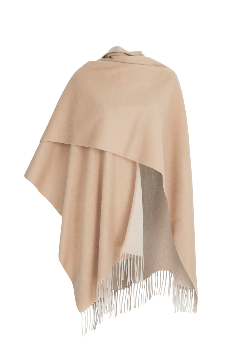 Load image into Gallery viewer, Cashmere and Virgin Wool fringed Poncho