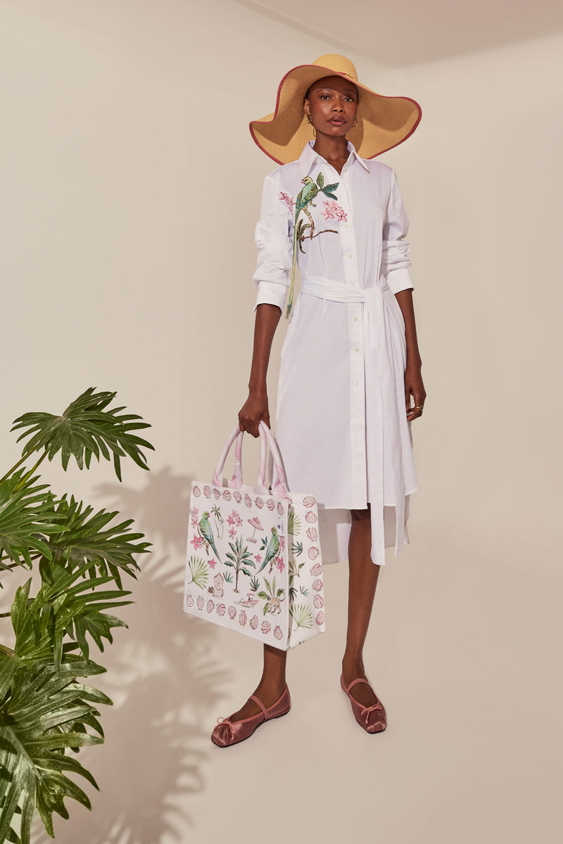 Load image into Gallery viewer, Cassie Embroidered Shirt Dress ARCHIVE SALE