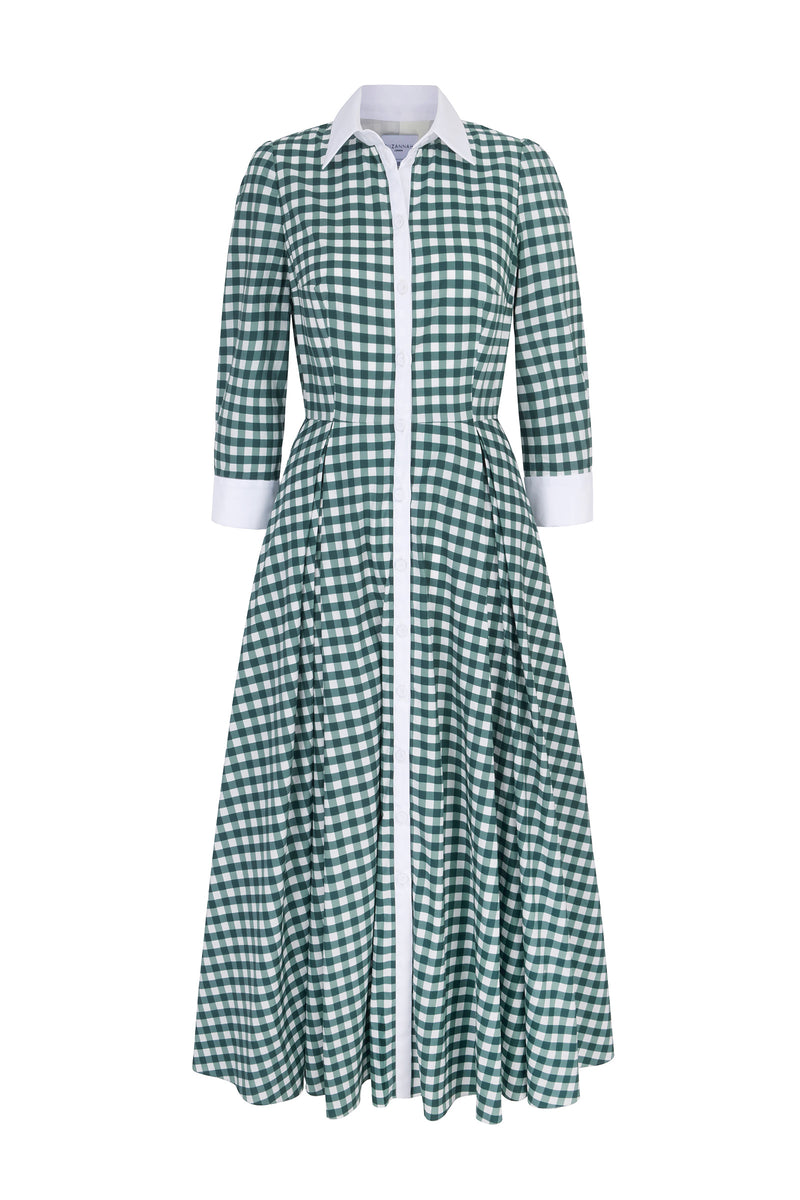 Load image into Gallery viewer, Centre Court Shirt Dress Gingham Cotton