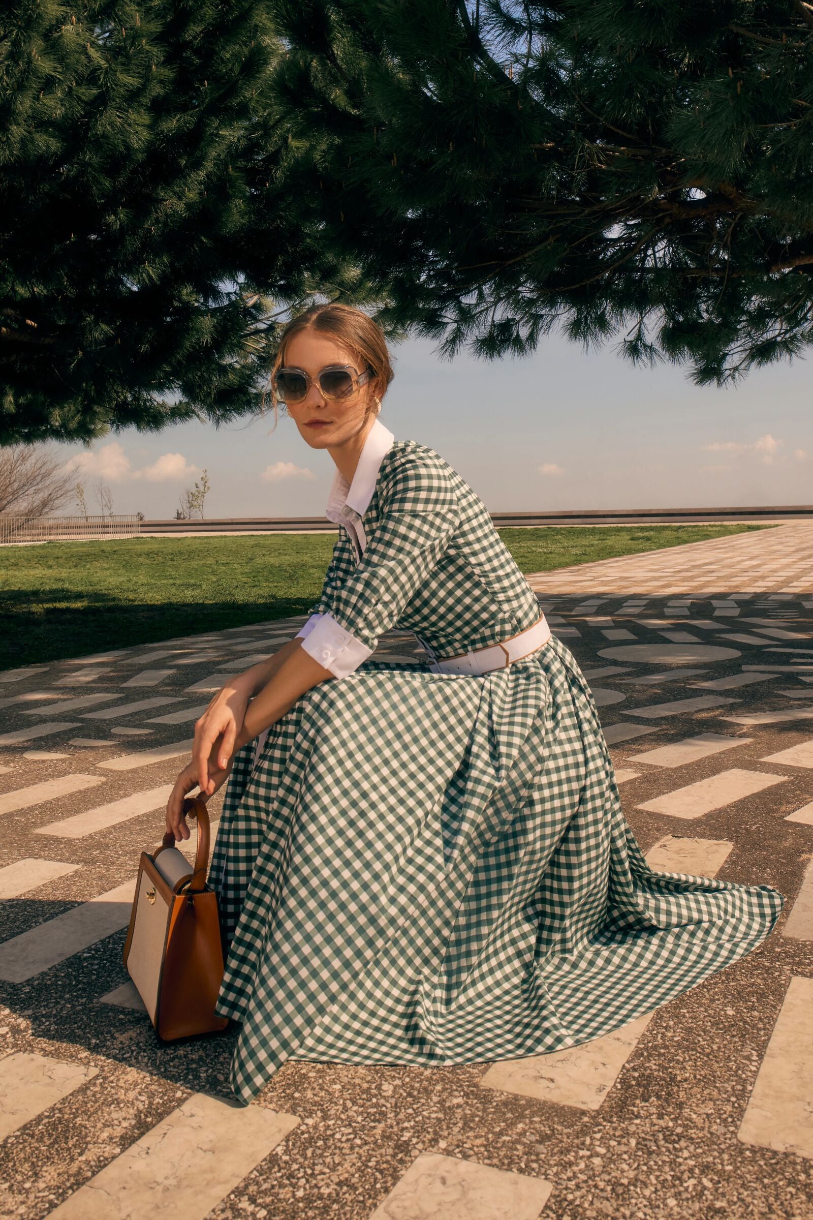 Centre Court Shirt Dress Gingham Cotton