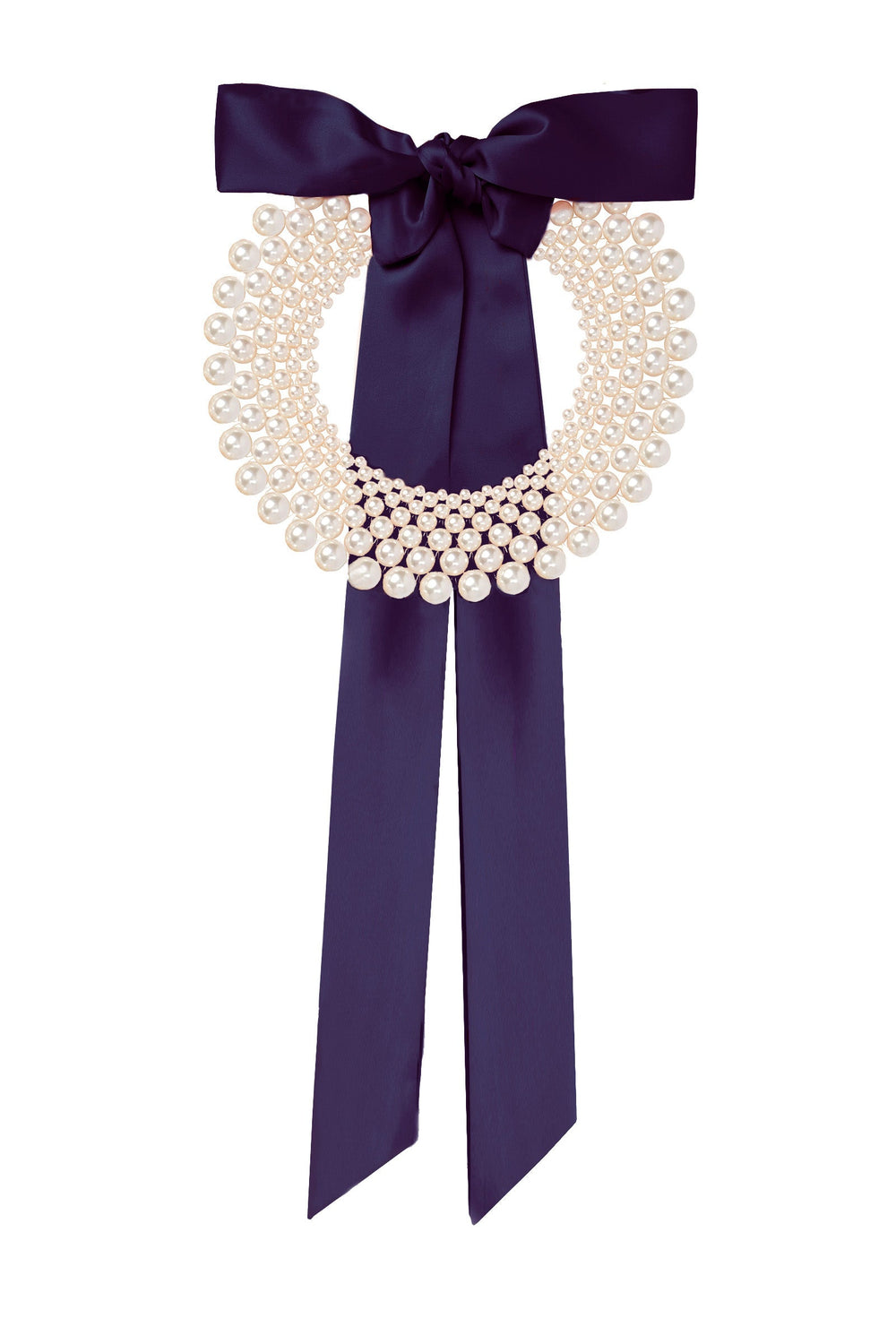 Load image into Gallery viewer, Lucy Midi Dress, Pearl Collar &amp; Cape Navy