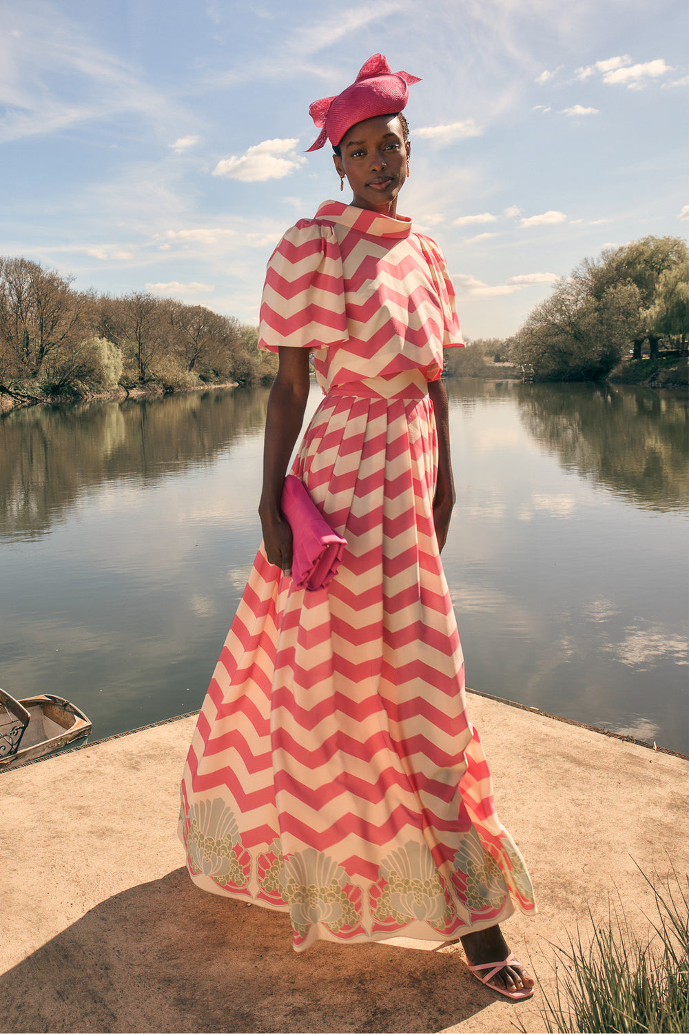 Load image into Gallery viewer, Palm Beach Skirt Pink Chevron