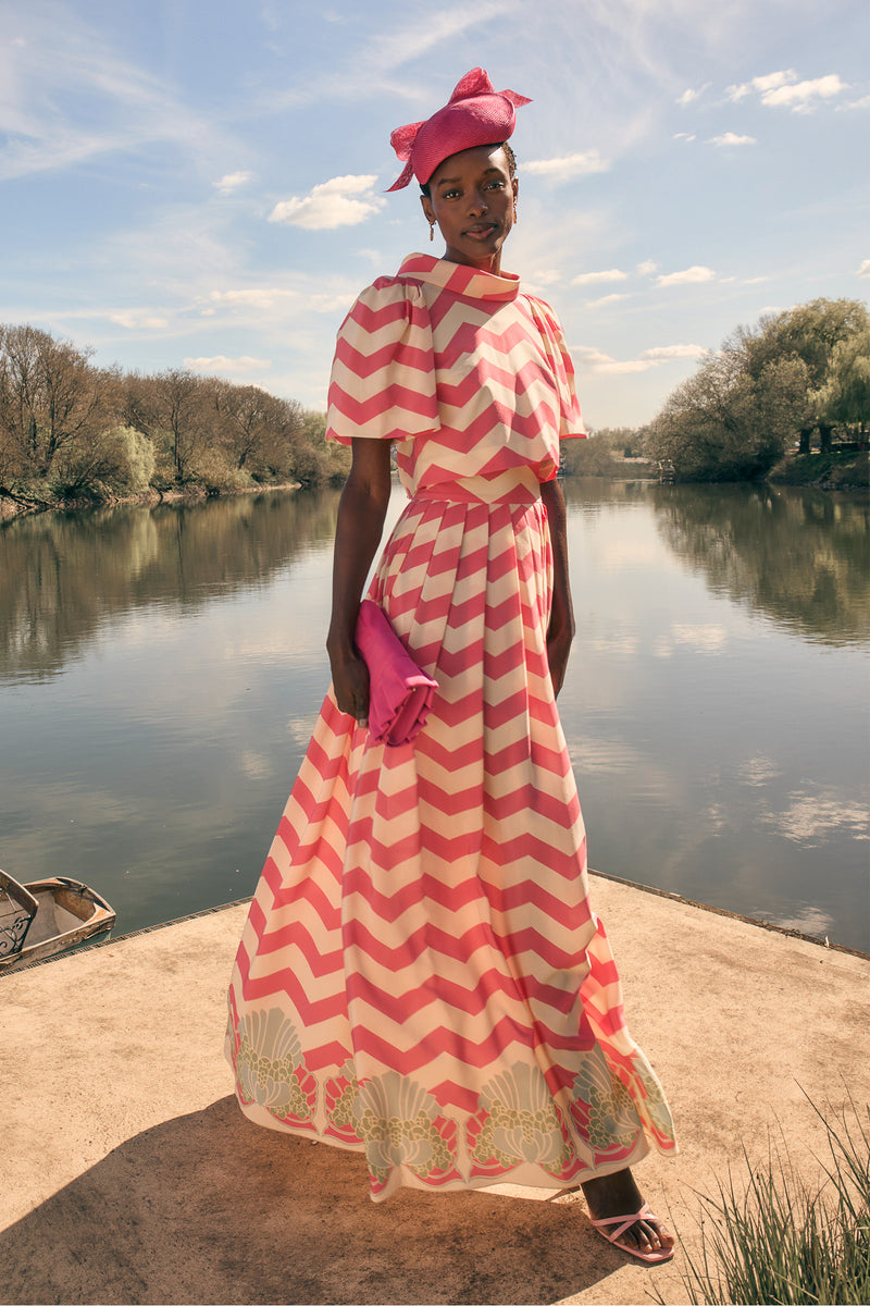 Load image into Gallery viewer, Palm Beach Skirt Pink Chevron - ARCHIVE SALE