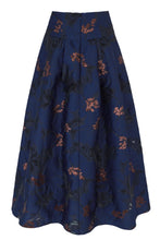 Load image into Gallery viewer, Clara Top And Skirt Navy Floral Fil Coupé - ARCHIVE SALE*