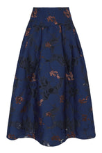 Load image into Gallery viewer, Clara Top And Skirt Navy Floral Fil Coupé - ARCHIVE SALE*