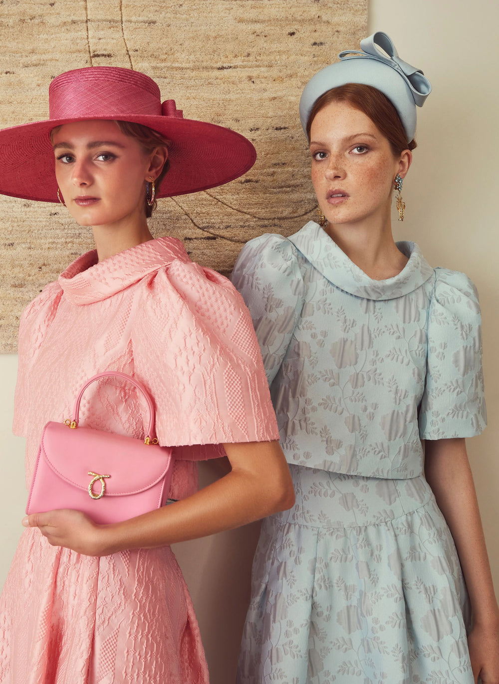 Load image into Gallery viewer, Clara Top Coral Geometric Cloqué