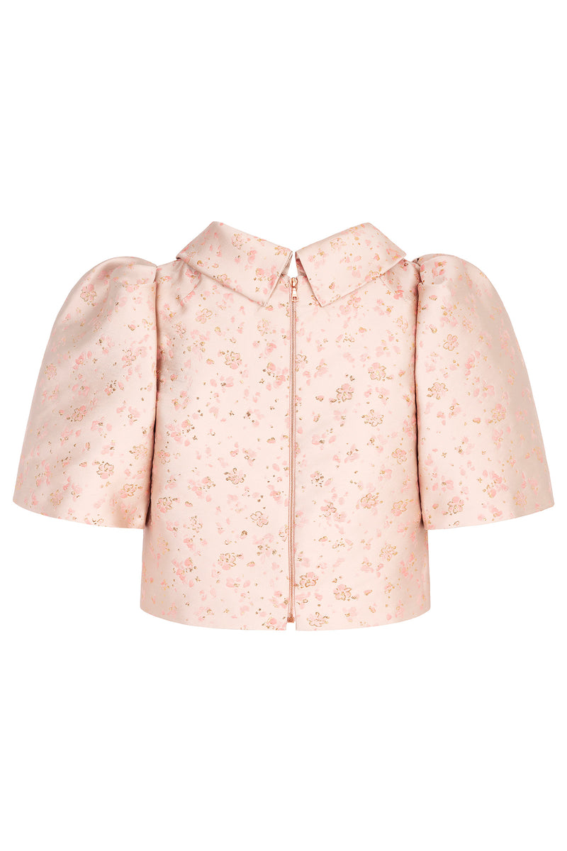 Load image into Gallery viewer, Clara Top Heirloom Brocade Rose And Gold