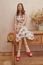 Load image into Gallery viewer, Classic Tea Dress Hydrangea Silk x Rachel Levy