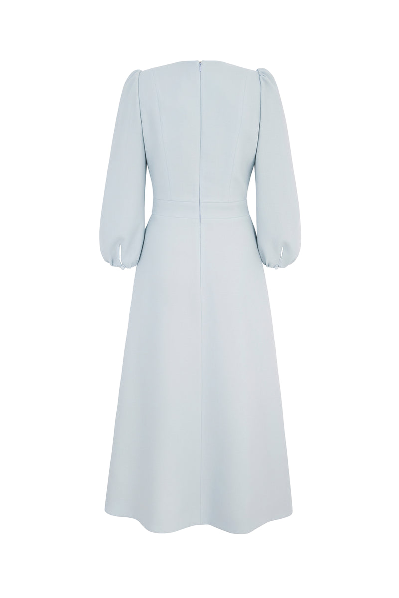 Load image into Gallery viewer, Clemmie Dress Wool Crepe Eucalyptus