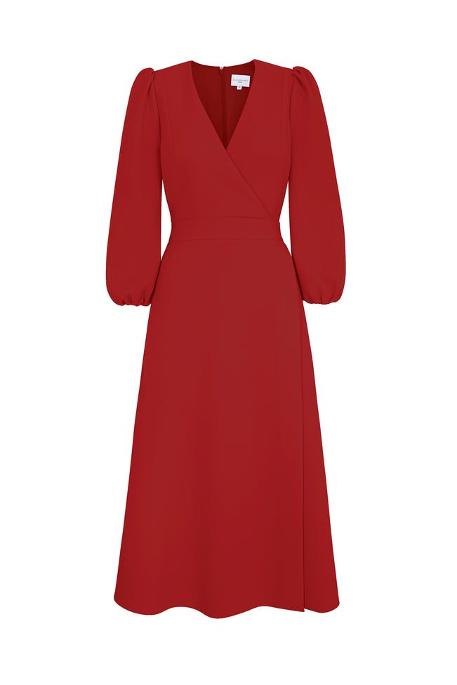 Clemmie Dress Wool Crepe Red
