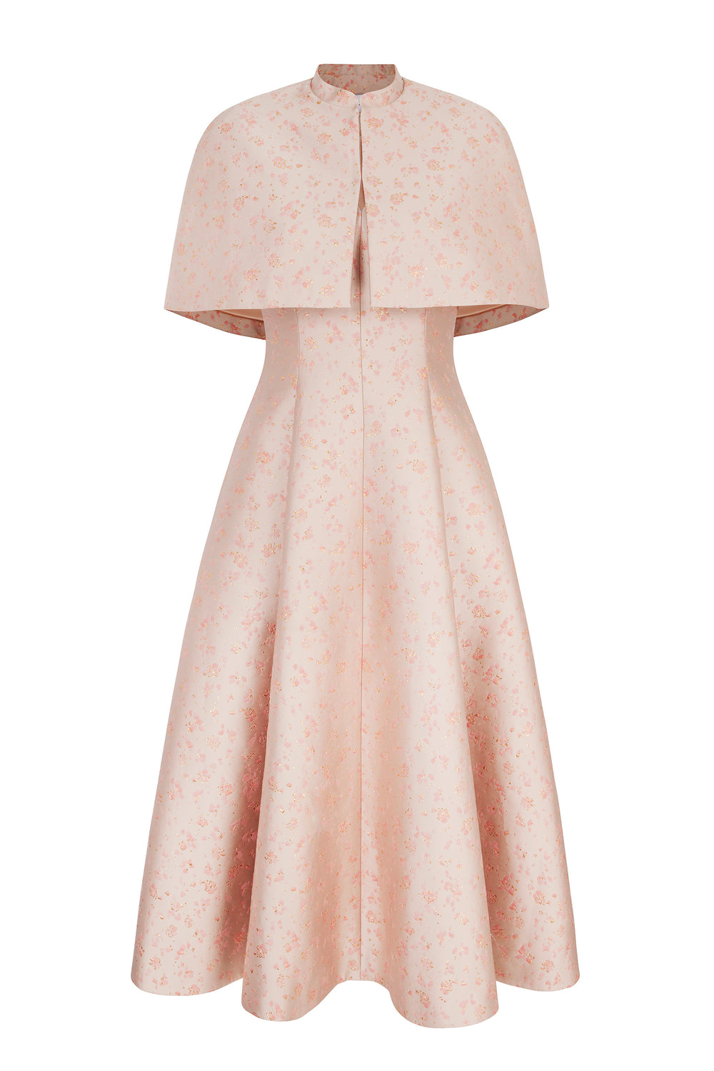 Load image into Gallery viewer, Constanza Dress and Cape Set Heirloom Brocade Rose and Gold