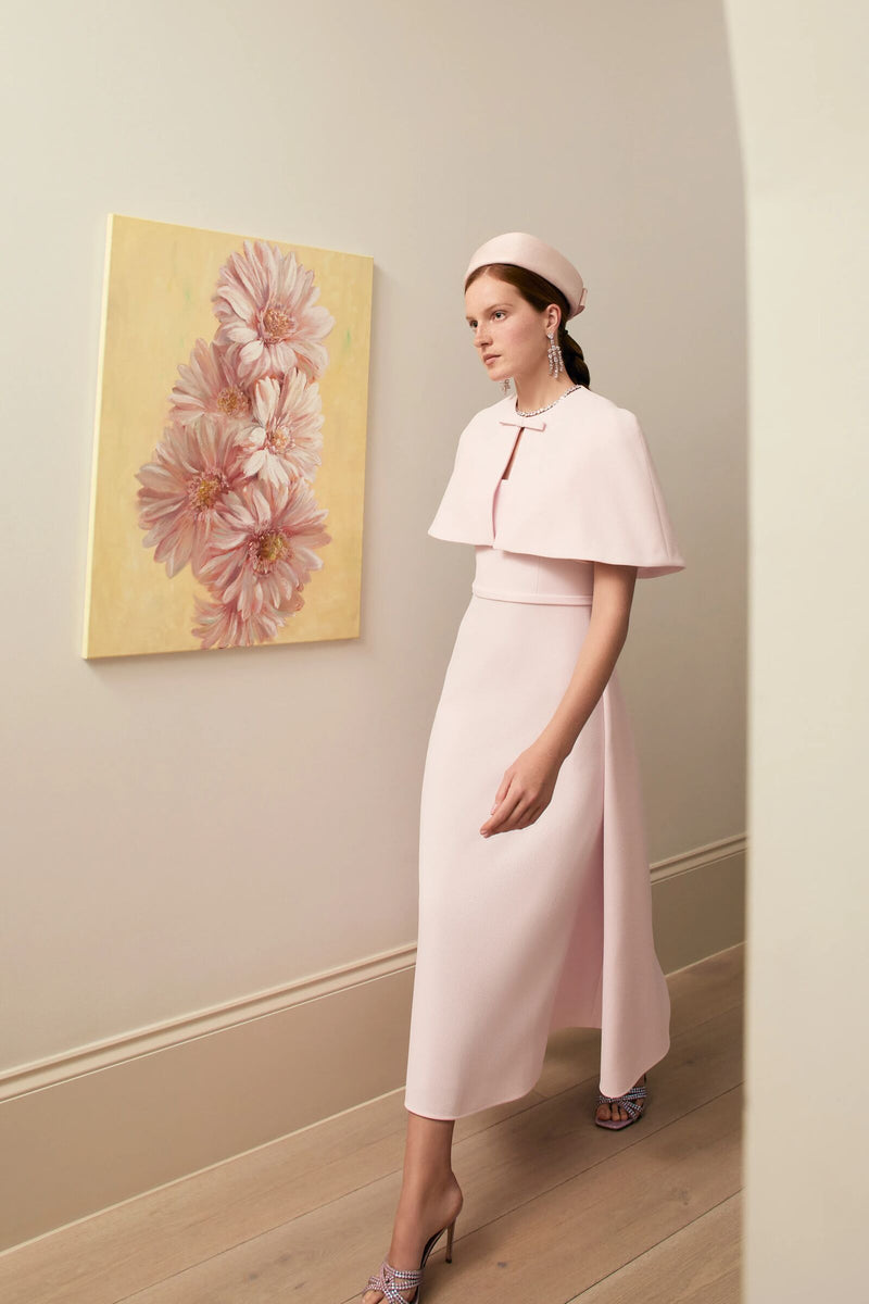 Load image into Gallery viewer, Cordelia Cape Frosted Pink Cloqué
