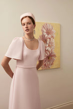 Load image into Gallery viewer, Cordelia Dress and Cape Set  Frosted Pink Cloqué
