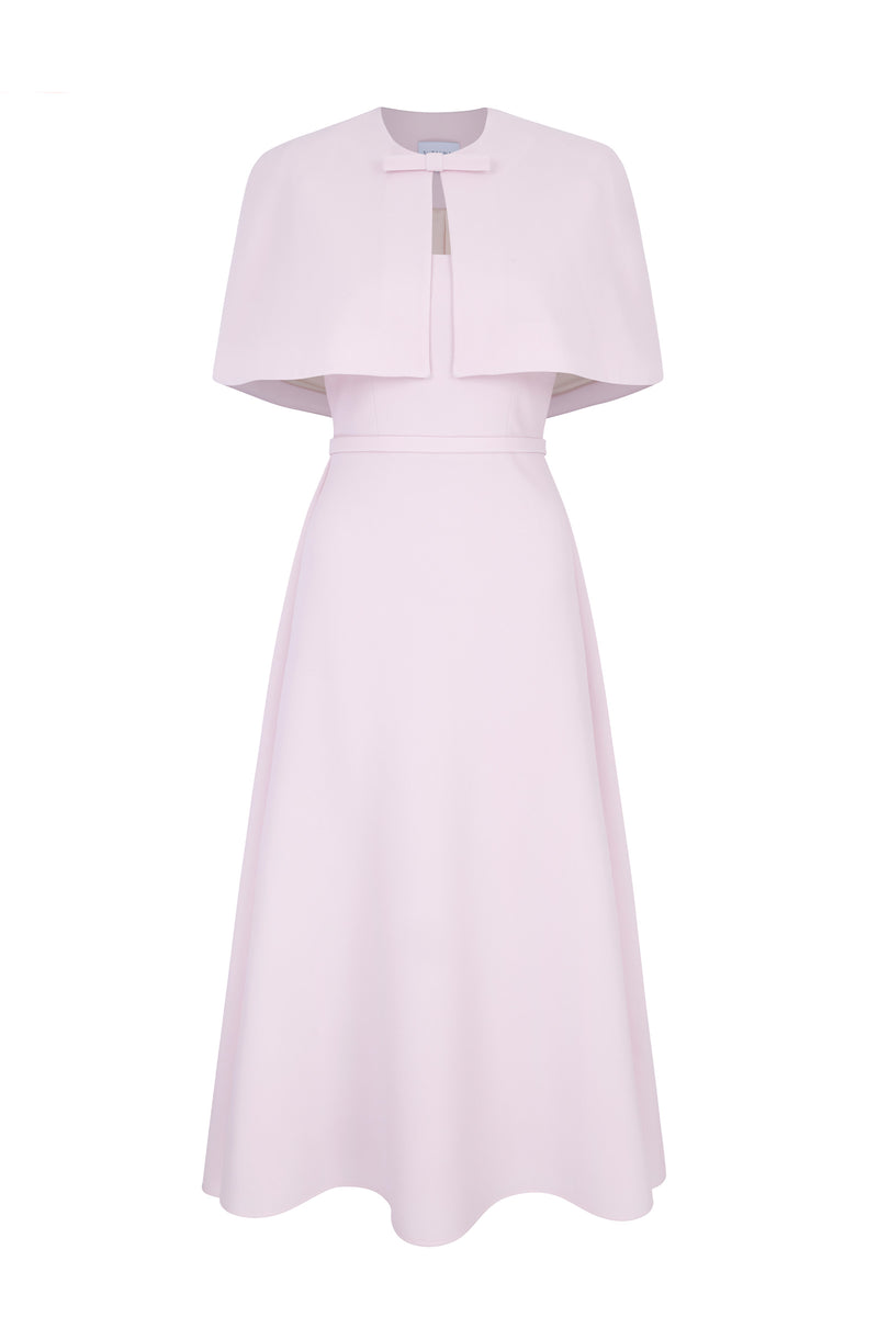 Cordelia Dress and Cape Set  Frosted Pink Cloqué