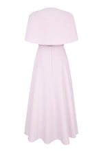 Load image into Gallery viewer, Cordelia Dress and Cape Set  Frosted Pink Cloqué