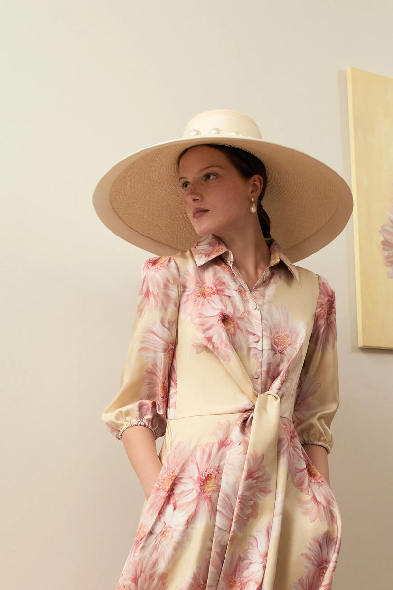 Load image into Gallery viewer, Imogen Pearl Cream Couture Straw Hat x Ruth Ravenscroft