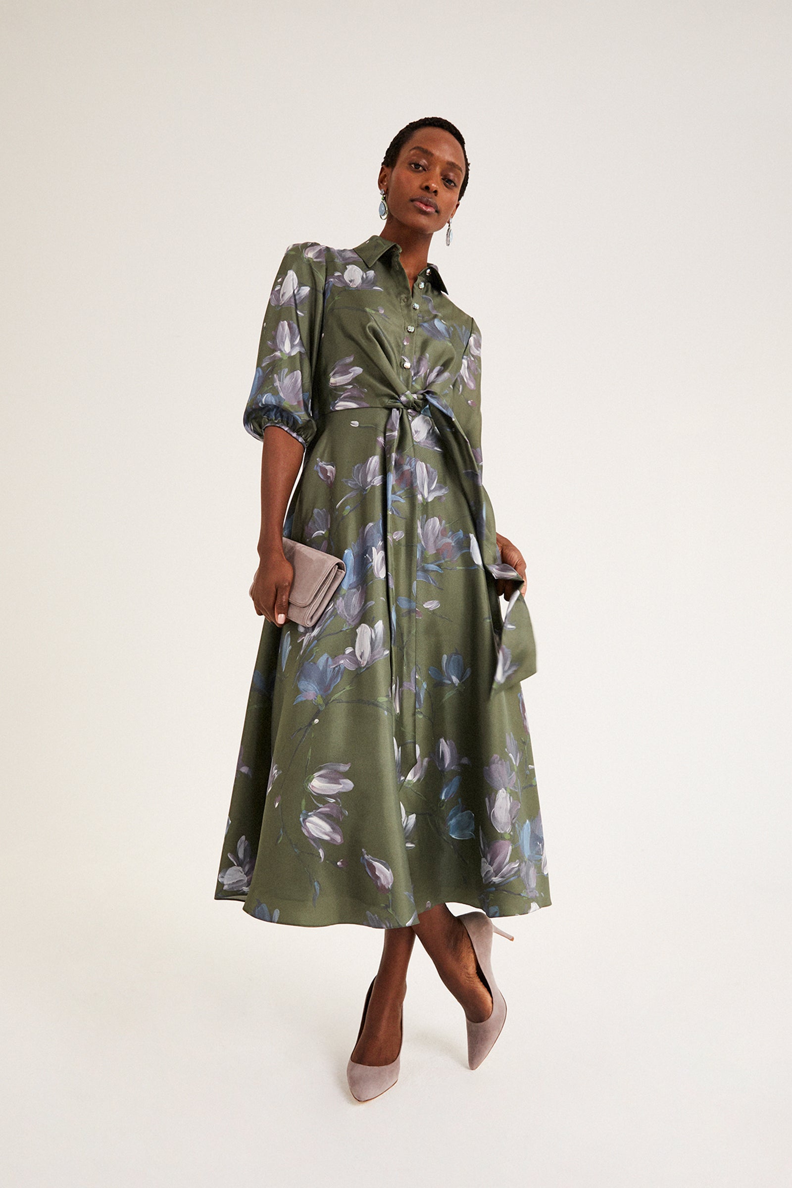 Crawford Shirt Dress | Suzannah London | Luxury Silk Shirt Dress