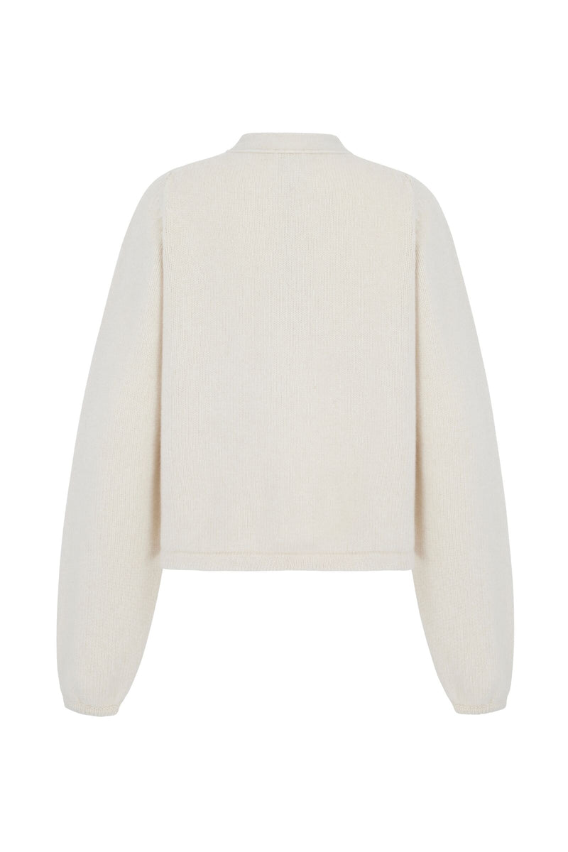 Load image into Gallery viewer, Fine Lambswool and Cashmere Cardigan Oatmeal