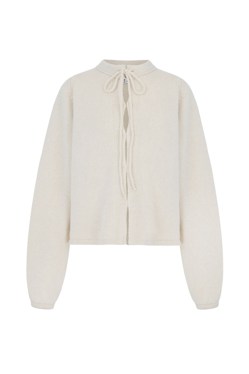 Load image into Gallery viewer, Fine Lambswool and Cashmere Cardigan Oatmeal