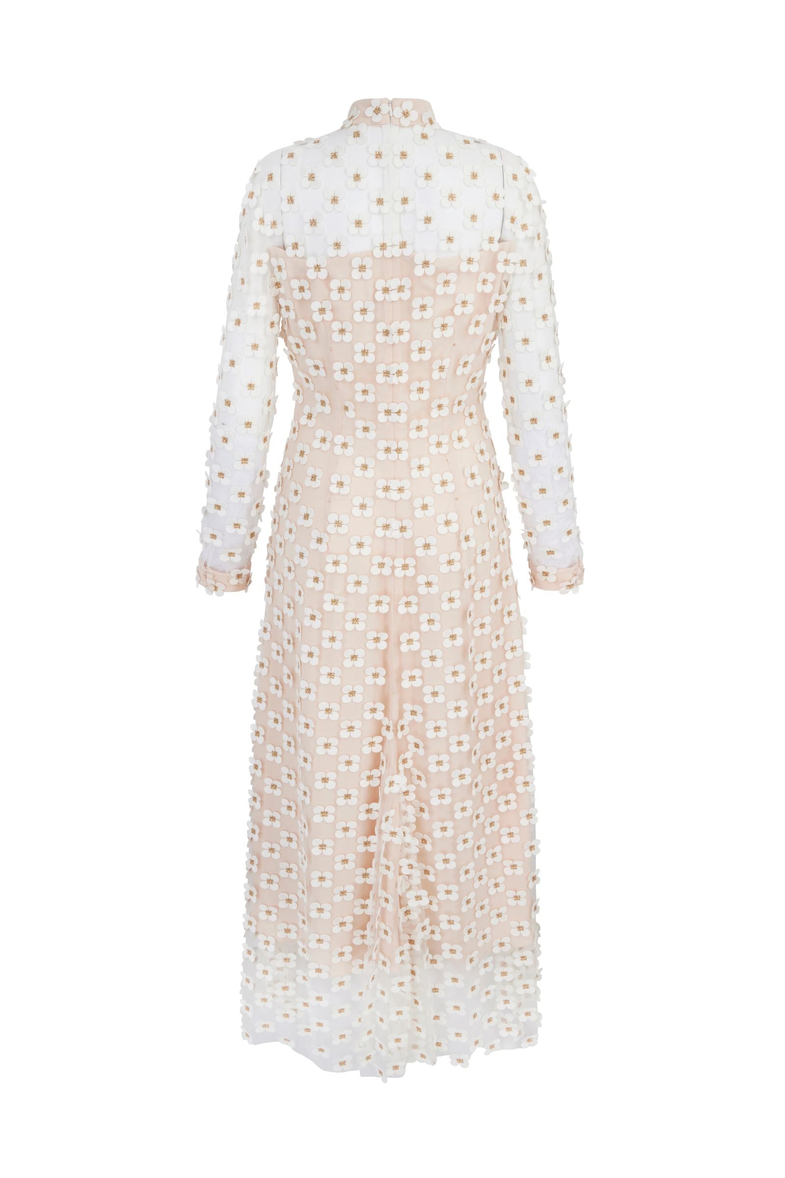 Keres Dress Ivory Appliqué Daisy Lace