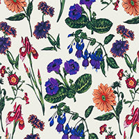 Load image into Gallery viewer, Dark Floral Meadow Crepe De Chine